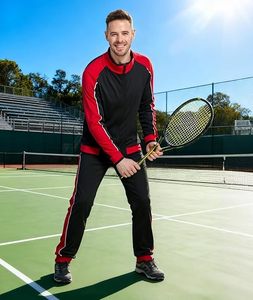 Ensemble de survêtement pour hommes en gros, personnalisable avec logo, vêtements de sport et de fitness, 2 pièces : veste zippée intégrale et pantalon de jogging - Product Image 4