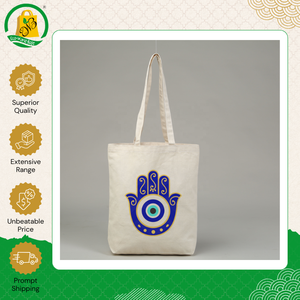 Leading Exporter Supply India Made New Fashion <b>Medium</b> Cotton Tote <b>Bag</b> with Zipper Closure Hand Length Handle at Low Price - Product Image 3