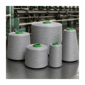 Fil à coudre 100% coton, filé à anneaux, gris, absorbant l'humidité, de qualité supérieure, fabriqué en Inde. - Product Image 4