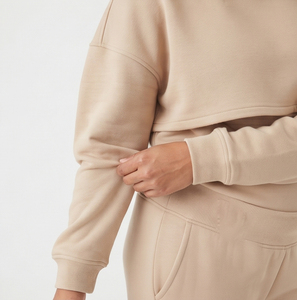 Conjunto Deportivo de Algodón para Mujer, Sudadera Holgada de Manga Larga con Hombros Caídos y Pantalones Deportivos para Embarazadas, Conjunto Deportivo de Felpa - Product Image 5