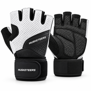 Guantes Deportivos de Medio Dedo para Hombre, con Almohadilla de Poliéster Engrosada en la Palma, Soporte para Muñeca, Antideslizantes, para Gimnasio - Product Image 3