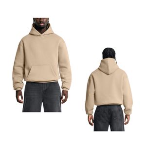 เสื้อฮู้ดดี้ผู้ชายแบบหนา ขายส่ง ผ้าฝ้าย 100% ทรงโอเวอร์ไซส์ รับผลิตเสื้อสเวตเชิ้ตแบบ Private Label จำนวนมาก รับผลิตแบบ OEM ODM - Product Image 1