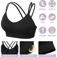 Soutien-gorge de sport respirant pour femme, dos nageur, séchage rapide, maintien élevé, sans coutures, pour yoga, gym, course à pied, avec logo frontal