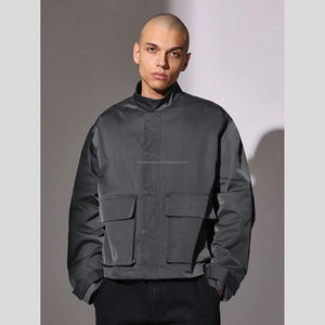 Ensemble de veste de survêtement en nylon léger ODM pour hommes coupe-vent avec logo personnalisé fermeture éclair avec col montant design en toile de qualité supérieure - Product Image 6