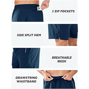 Pantalones cortos deportivos personalizados con estampado y bordado para hombre, pantalones cortos de algodón con cordón, pantalones deportivos para gimnasio y fitness para hombre - Product Image 3