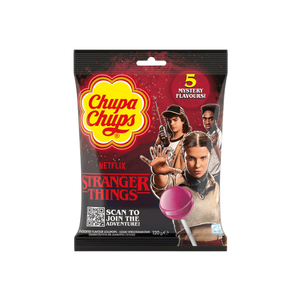 Chupaa Chupss Edición STRANGER THINGS Piruletas 5 Sabores Bolsa Compartible 120g Empaquetadas en Cajas de Exhibición de 24 Unidades - Product Image 1