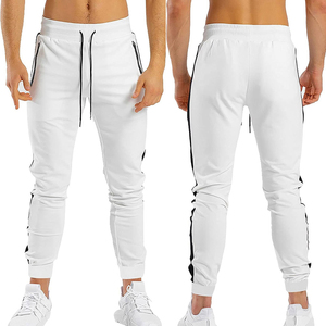 Men's <b>White</b> Knitted Sweatpants With Side Pockets Elastic Waist Drawstring Casual <b>Joggers</b> Breathable Athletics Pants - Product Image 6