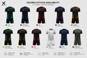 Maillot de football pour homme X Sports City, noir et vert, imprimé par sublimation, 100% polyester, manches courtes, respirant et anti-transpiration - Product Image 5
