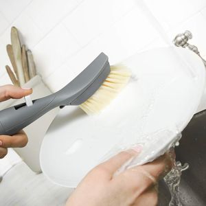 Set di 2 Spazzole per Piatti con Dispenser di Schiuma Grigie, Ricaricabili, per Pulizia della Cucina - Product Image 2