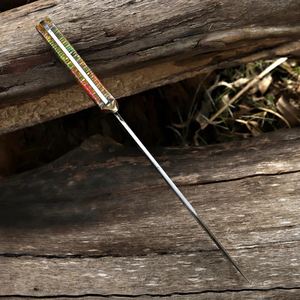 Pasha Enterprises OEM Cuchillo Bowie de 12 pulgadas con hoja fija de punta caída, de acero de Damasco de grado industrial, mango de asta de ciervo y espiga completa, para camping - Product Image 5