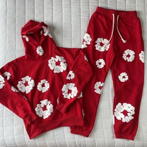 Heavy Weight Acid Wash Solid Cotton Fleece <b>Drop</b> Shoulder Oversize Baggy Hoodie and Sweatpants Tracksuit for Men - Product Image 3