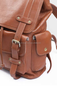 Sac à dos pour ordinateur portable en cuir véritable durable, imperméable, avec protection RFID, panneau solaire, USB, antivol, marron, capacité 30-40L, multi-compartiments - Product Image 5