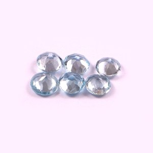 Lot en gros de pierres précieuses naturelles en aquamarine taillées et facettées, calibrées, qualité AAA++, certifiées par un tiers, pour la fabrication de bijoux, 6x6 mm - Product Image 3