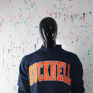 Sudadera BUCKNELL BLUE con Cuello Alto, 100% Bordado en Naranja, Sudadera de Cuello Ancho, URBAN PRODUCTIONS - Product Image 4