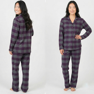 Women's Plaid <b>Flannel</b> <b>Pajama</b> Set 100% Cotton Winter <b>Flannel</b> Sleepwear Suit <b>Ladies</b> <b>Flannel</b> Button Down Shirt <b>Pajama</b> Set Women - Product Image 5