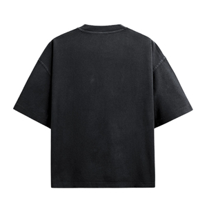 T-shirt noir ample pour homme, col rond, manches courtes, en coton, style décontracté streetwear, haut tendance - Product Image 4
