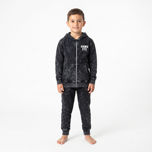 Conjunto de Sudadera con Capucha y Pantalón de Chándal para Niños, 100% Algodón, Lavado Ácido, con Cremallera Completa, Personalizable, Casual, para Niños y Niñas, Venta al por Mayor - Product Image 1