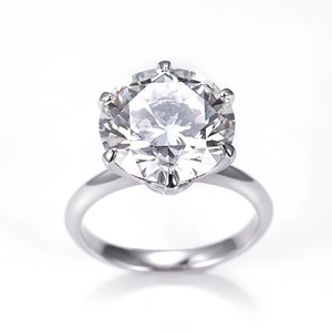 Anillo de Compromiso Clásico con Diamante de Corte Brillante Redondo, Plata 925, Engaste de Garras, Joyería Fina para Mujer - Product Image 2