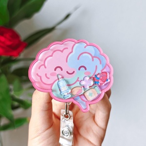 Cute Brain Acrylic Shaker Cute Charms Custom Acrylic Shaker <b>Keychain</b> Keyring Wholesale Custom <b>Personalized</b> Design For Nurse - Product Image 6