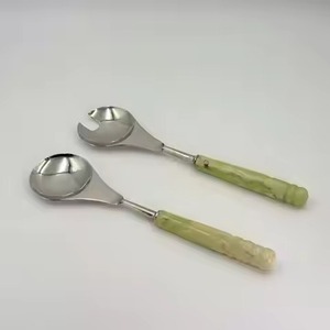 ชุดเสิร์ฟอาหารหรูหรา ช้อนส้อมสลัดโลหะ ชุดอุปกรณ์บนโต๊ะอาหารสแตนเลส - Product Image 6
