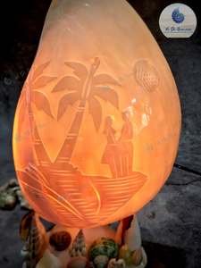 Lampe de chevet artisanale écologique en coquillages, forme naturelle, pour décoration de chambre à coucher de Noël - Product Image 3