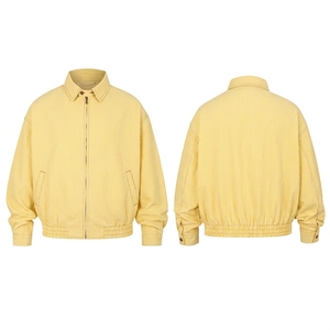 Blouson bomber unisexe 100% coton, style américain, streetwear décontracté, fermeture éclair, détail bouton, veste d'automne et d'hiver légère - Product Image 5