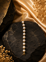 Bracelet en Chaîne Dorée avec Perles d'Imitation, Bijou Classique pour Femme, Chaîne en Alliage, Bracelets Artisanaux avec Perles Rondes