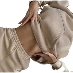 Vente en gros de sweats à capuche pour femmes en coton éponge français surdimensionnés de haute qualité avec logo brodé personnalisé Fabricants de marque privée - Product Image 2