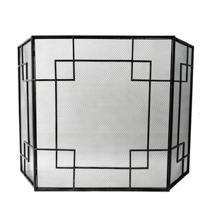 Más vendido: Pantalla de chimenea de hierro forjado con soporte metálico, de panel único, pequeña y plana, con protector de chispas - Product Image 1