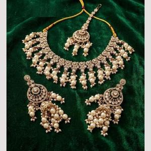 Traditional Designer Austrian Stone & Beads Necklace Set for Women Elegant Ethnic Fine Jewelry Matching Earrings for Weddings - Product Image 3