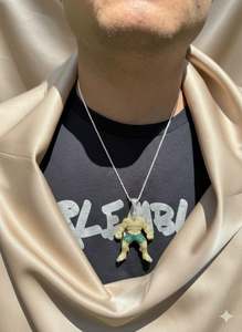 Pendentif Hulk Vert Iced Out, bijoux hip-hop pour les fans de Marvel, en argent 925, pendentif personnalisé Caroton pour cadeaux - Product Image 2