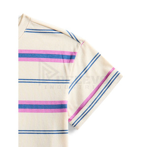 เสื้อยืดครอป Relevo ลายทาง แขนสั้น คอกลม ยูนิเซ็กส์ ผ้าถัก 100% คอตตอน ระบายอากาศได้ดี ทรงปกติ โลโก้ด้านหน้า - Product Image 4