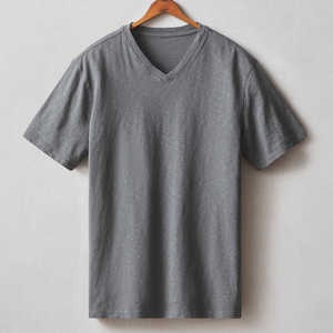 T-shirts pour hommes 100% coton, manches courtes, col en V, t-shirts d'été pour hommes, t-shirts personnalisés avec logo, t-shirts en jersey biologique, t-shirts oversize - Product Image 1