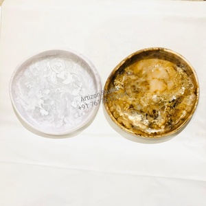Unique Acrylic Resin Small Platter Handcrafted Modern Luxury Durable Customizable Swirl Pattern Tableware for <b>Bar</b> Home Events - Product Image 1