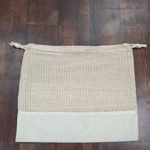 Sac fourre-tout en coton biologique personnalisé avec logo, en maille, pour courses, écologique, réutilisable, en toile, avec poignées, modèle Pinnacle Bharat, taille moyenne - Product Image 2
