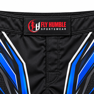 Pantalones Cortos Deportivos Fly Humble para Hombre, MMA, Azul, Negro, Blanco, Estampado por Sublimación, Absorción de Humedad, Ajuste Atlético, Artes Marciales Mixtas - Product Image 5
