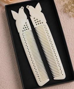 Peigne à cheveux artisanal HASAN CRAFT en corne d'os, forme d'oiseau moderne, poli, pour démêler et coiffer, objet d'art et de collection - Product Image 3