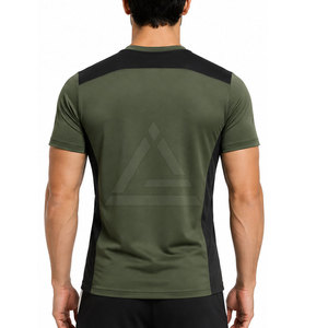 T-shirts de sport ajustés pour hommes, manches courtes, col rond, respirants, extensibles, vêtements de fitness et d'entraînement - Product Image 4