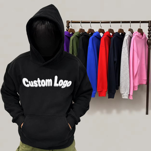 Sweat-shirt à capuche personnalisé avec logo imprimé en relief, poche colorée, pour homme, grandes tailles, en molleton bouclette épais 450 g/m², coupe oversize, fournisseur - Product Image 1