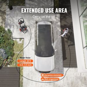 3400 PSI 2.6 GPM idropulitrice ad alta pressione in alluminio pompa pistola a spruzzo bacchetta di prolunga rapida connessione 5 ugelli per la pulizia - Product Image 5
