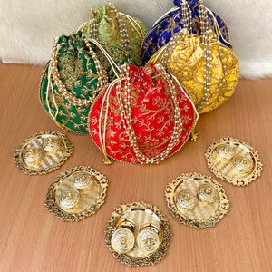Latest Design Haldi Kumkum Holder Paper Pooja Favor Bag for Housewarming, Wedding, Diwali & Return Gifts - Product Image 5