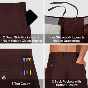 Shorts de golf pour hommes, coupe décontractée, extensibles, légers, imperméables, séchage rapide, shorts d'été pour le streetwear et les voyages - Product Image 5