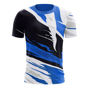 เสื้อยืดผู้ชายลายเรขาคณิต แขนสั้น คอกลม แห้งเร็ว สปอร์ต ทรงปกติ ผ้าถักโพลีเอสเตอร์ - Product Image 5