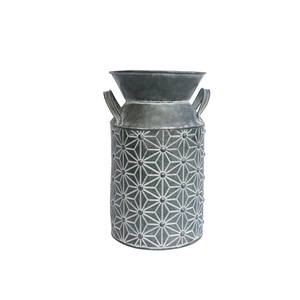 Maceta de Metal al por Mayor, Cubo de Flores de Zinc Galvanizado Estilo Antiguo, Maceta con Asas, Florero de Alta Calidad, Mejor Precio - Product Image 1