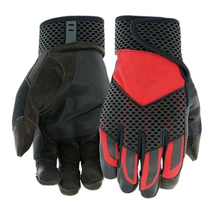 Guantes de Seguridad para Deportes al Aire Libre, Dedos Completos, Transpirables, de Malla y Cuero, Antideslizantes, Impermeables, con Protección UV, Negros y Rojos, Unisex, para Invierno - Product Image 1