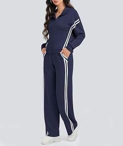Ensemble de survêtement 2 pièces en polyester de qualité supérieure pour femme, avec fermeture éclair - Product Image 5