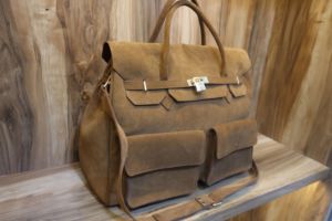 Vintage Brown Suede Leather Travel Duffle <b>Bag</b> Handmade Genuine Leather Weekender <b>Bag</b> <b>Large</b> Carry-On Overnight <b>Bag</b> - Product Image 2