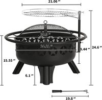 Brasero portable en acier de 31 pouces, barbecue, foyer extérieur, chauffage de jardin, camping, construction métallique, OEM