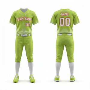 Custom Design <b>Baseball</b> Uniform <b>Set</b> with Button Jersey Pants 100% Polyester Quick Dry & Breathable All Seasons for Team Sports - Product Image 4