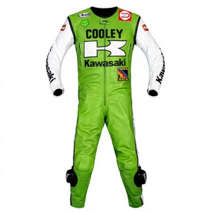 Wes Cooley Rawasaki - Mono/Traje de Motociclismo de Cuero Vacuno/Canguro para Pista/Conducción, 1 Pieza, para Motociclistas - Product Image 1